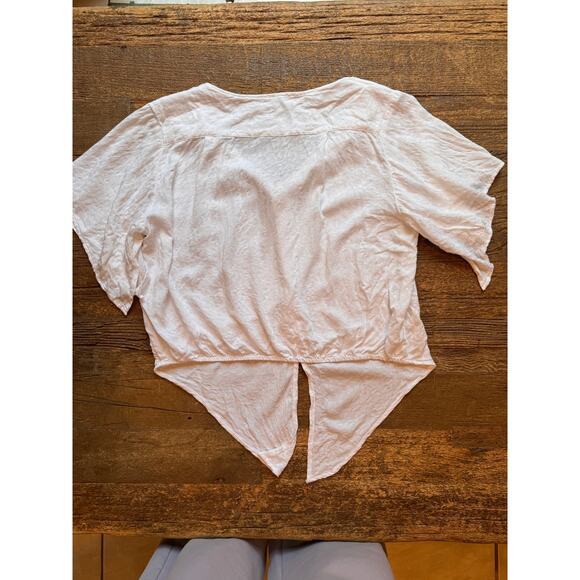Shore Cropped Button-Up White Blouse Size XS - Picture 7 of 10
